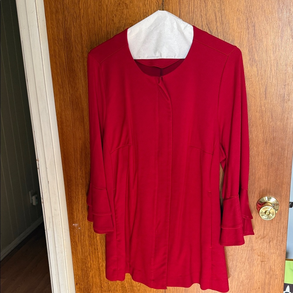 Eloquii Vibrant Red Zip Up Blazer